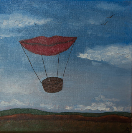Balon, olej na plátně, 2020, 30x30cm , 6000Kč 
