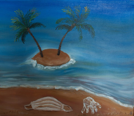 Ostrov koro, olej na plátně, 2020, 50x60cm, 8000Kč